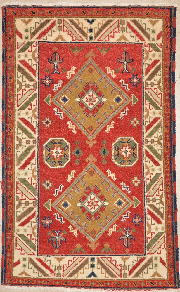 Kazak Wool Rug(3' 4” x 3' 5” ) - Jacobsen Oriental Rugs
